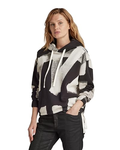 G-Star RAW Damen Calligraphy Allover Loose Hooded Sweatshirt, Mehrfarben (dk Black raw Paint D24384-D589-G421), S von G-Star RAW