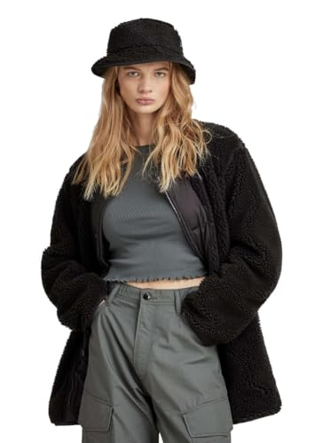 G-STAR RAW Damen Long Teddy wmn, Schwarz (dk black D23547-D416-6484), M von G-STAR RAW