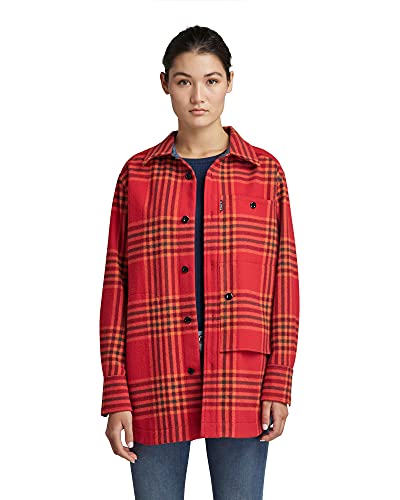 G-STAR RAW Damen Naval Overshirt, Mehrfarben (scarletta Drew Check D20104-C840-C643), L von G-STAR RAW