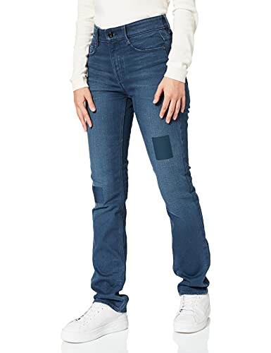 G-STAR RAW Damen Noxer Straight Jeans, Blau (Worn in Rivulet Patch Restored D17192-C048-C601), 27W / 32L von G-STAR RAW