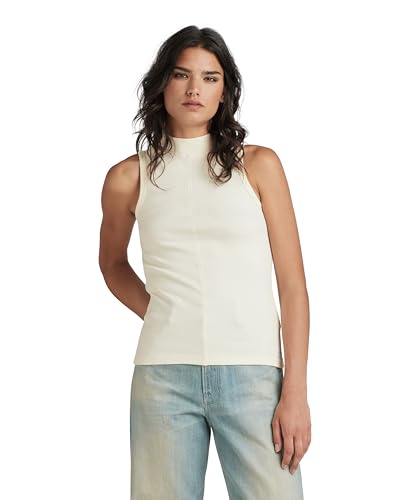G-Star RAW Damen Open Back Mock Slim Top, Beige (Antique White D24502-D595-G286), XL von G-STAR