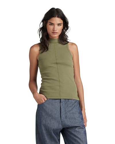 G-Star RAW Damen Open Back Mock Slim Top, Grün (dk Shamrock D24502-D595-7159), XS von G-STAR