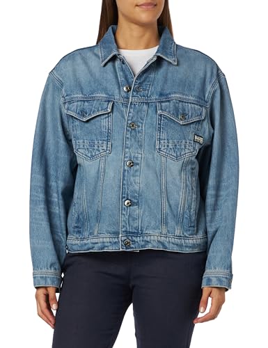G-STAR RAW Damen Oversized Jacke, Blau (sun faded air force blue D23643-D436-C947), XL von G-STAR