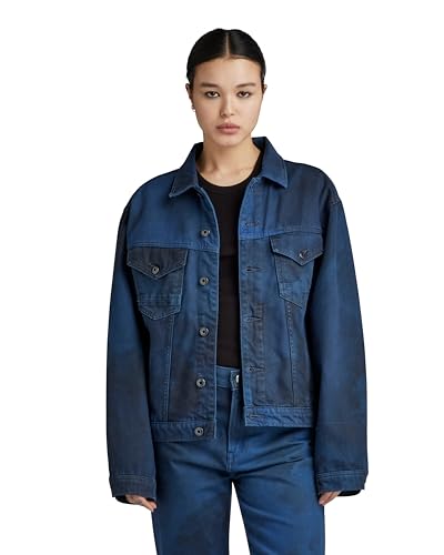 G-STAR RAW Damen Oversized Jacke, Mehrfarben (sea blue vintage denim wash gd D23643-D338-G266), S von G-STAR