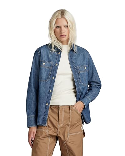 G-Star RAW Damen Regular Denim Hemd, Blau (Faded Seasalt D24342-D539-G337), XS von G-Star RAW