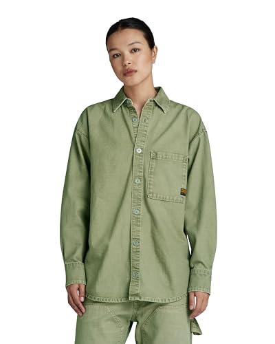 G-Star Raw Damen Relaxed Denim Overshirt, Grün (sun faded sage gd D24344-D491-G552), XXS von G-Star Raw
