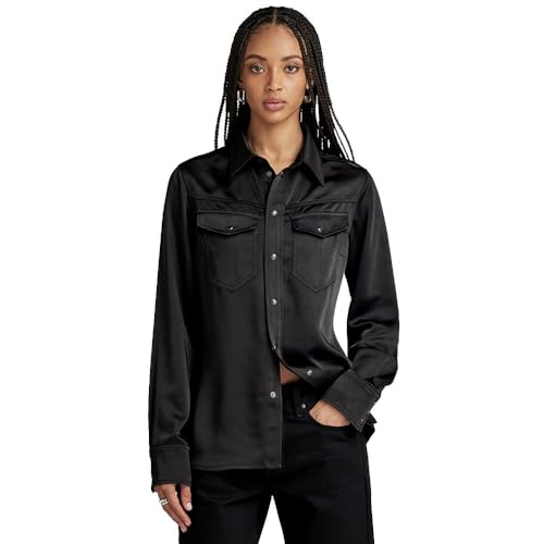 G-STAR Damen Slim Shirt Schwarz (dk Black D24229-D414-6484) M von G-STAR