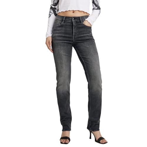 G-STAR RAW Damen Strace Straight Jeans, Schwarz (Worn in Black Moon D23951-D431-G108), 24W / 30L von G-STAR