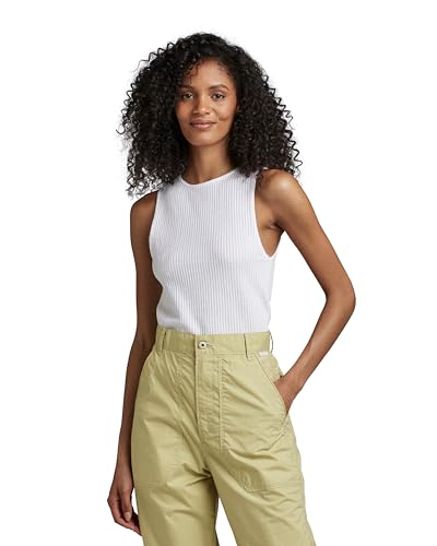 G-STAR RAW Damen Tanktop 3D Rib, Weiß (White D23093-D276-110), XL von G-STAR