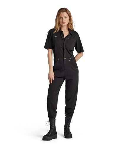 G-STAR RAW Damen Track Jumpsuit, Schwarz (dk black D24527-B771-6484), XS von G-Star RAW
