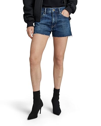 G-Star RAW Damen True Shorts Raw Edge, Blau (Worn in Sentry Blue D24376-D577-G334), 28 von G-Star RAW
