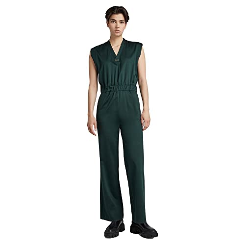 G-Star Raw Damen Wide Leg V-Neck Jumpsuit, Grün (laub D22370-C813-4287), S von G-Star Raw