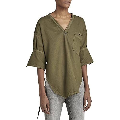 G-STAR RAW Damen Woven Tunika, Grün (Shadow Olive D22153-7647-B230), S von G-STAR
