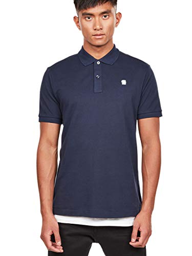 G-STAR RAW Dunda Poloshirt S/S für Herren, Sartho Blue (6067), L von G-STAR