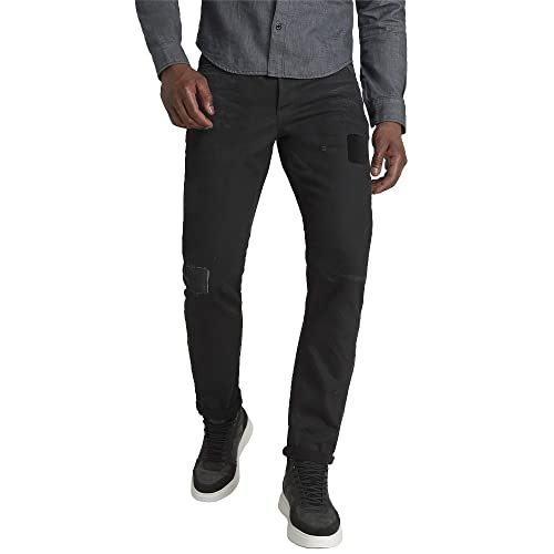 G-Star RAW Herren A-STAQ Tapered Jeans, Schwarz (Jet Black Rescue Patch Restored D20005-C526-C770), 33W / 30L von G-STAR