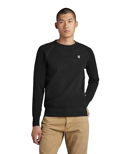 G-Star RAW Herren Engineered Knitted Pullover, Schwarz (dk Black D24456-D465-6484), S von G-Star RAW