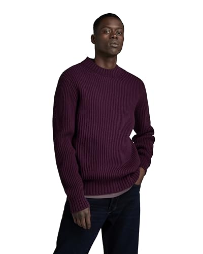 G-Star RAW Herren Essential Knitted Pullover, Purpur (lt Maze D23731-D447-8880), S von G-STAR