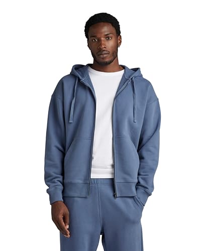 G-Star RAW Herren Essential Loose Zip Thru Hooded Sweatshirt, Blau (Vintage Indigo D23489-D395-G278), XXL von G-Star RAW