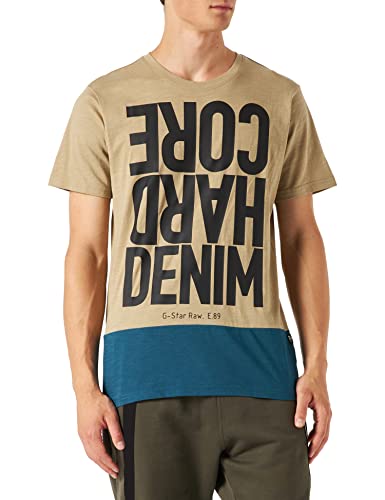 G-Star RAW Herren Hard Core Denim Color Block T-Shirt, Beige (Tree House D21566-C372-C941), S von G-STAR RAW