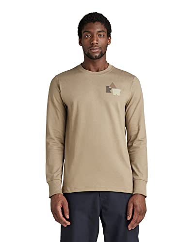 G-STAR RAW Herren Lightweight Back Tape Sweater, Beige (Tree House D21231-C673-C941), XS von G-STAR RAW