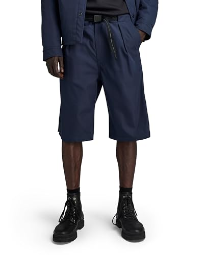 G-Star RAW Herren Pleated Chino Belt Shorts, Blau (Salute D24312-D517-C742), 32 von G-Star RAW