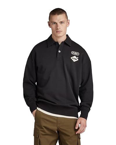 G-STAR RAW Herren Polo Loose Sweat, Schwarz (dk Black D23495-B782-6484), M von G-STAR RAW