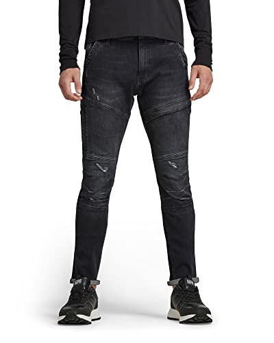 G-STAR RAW Herren Rackam 3D Skinny Fit Jeans, Grau (Medium Aged Grey Destroy A634-a570), 33W / 32L von G-STAR RAW