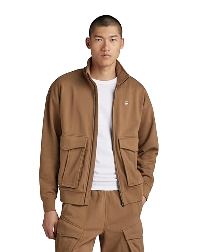 G-Star RAW Herren Rovic Zip Through Loose Sweatshirt, Braun (dk Fawn D24465-D566-7172), XXL von G-STAR