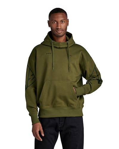 G-Star RAW Herren Sleeve Graphics Oversized Hoodie, Grün (Shadow Olive D22321-A613-B230), L von G-STAR