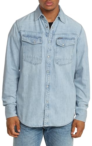 G-Star Raw Herren Slim Denim Hemd, Blau (Sun Faded Blue Mist D23616-D252-G342), XS von G-Star Raw