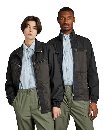 G-STAR RAW Herren Unisex Fabric Mix Overshirt, Schwarz (dk black D20160-A790-6484), S von G-STAR RAW