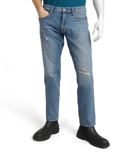 G-Star Herren Mosa Straight Jeans Jeans, Blau (Sun Faded Highcloud Restored D23692-d775-g726), 32W / 30L von G-STAR RAW