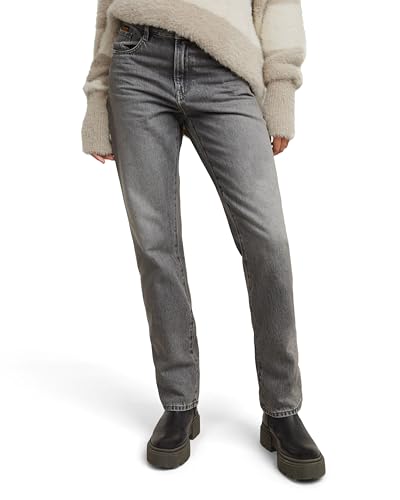 G-Star Damen Viktoria High Straight Jeans, Grau (Faded Grey Foothills D23959-D490-G853), 32W / 34L von G-STAR