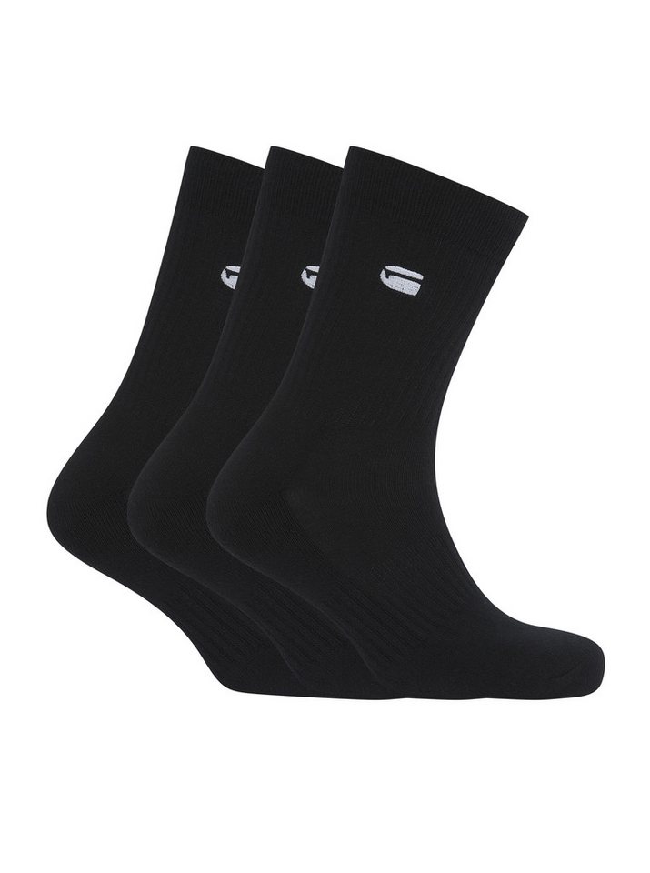 G-STAR Socken CLAY, 3 PACK SPORTS SOCKS (Packung, 3-Paar) unifarben, mit Labelstickerei von G-STAR