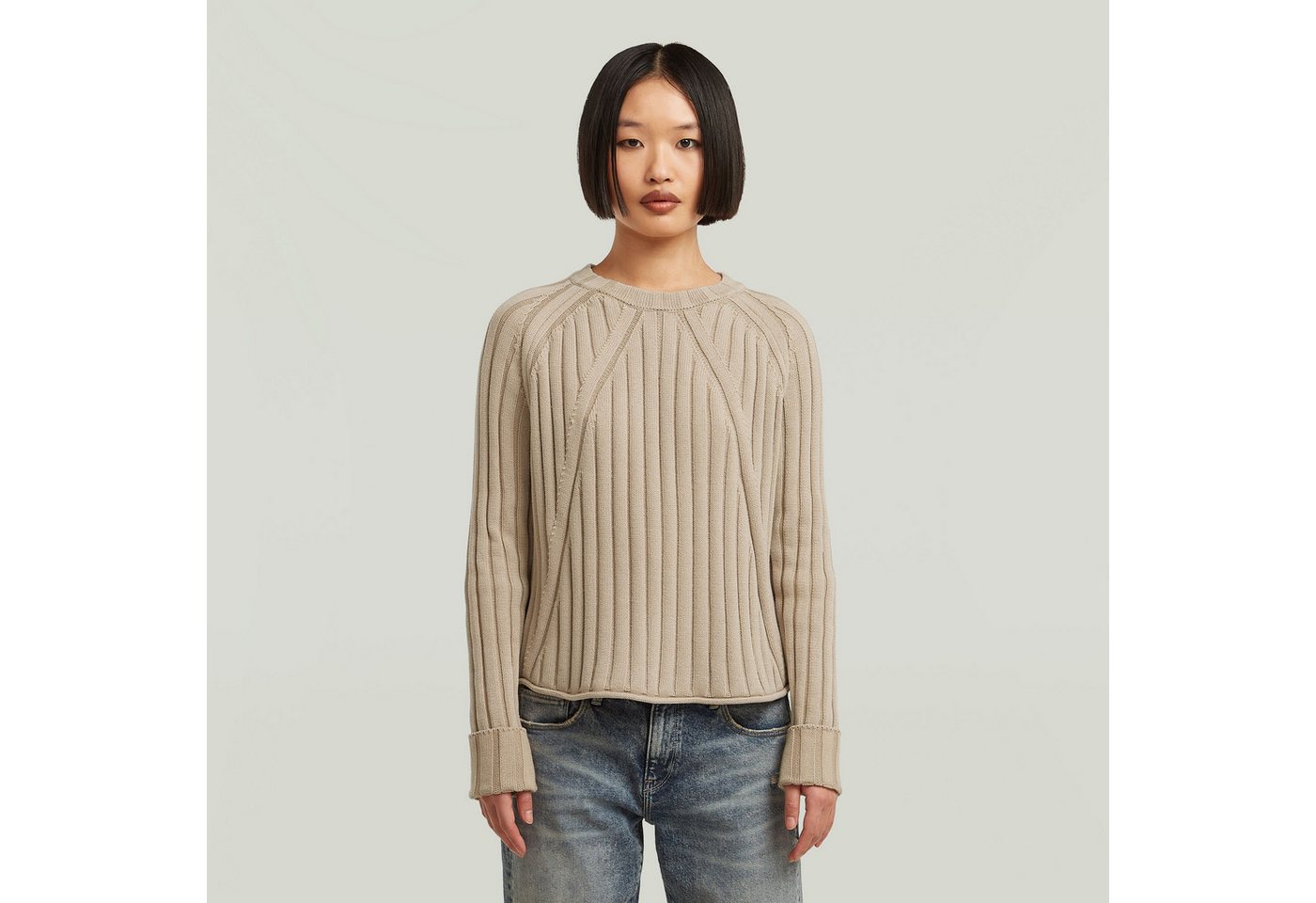 G-STAR Strickpullover Washed loose r knit wmn G-STAR Strickpullover Washed loose r knit wmn von G-STAR