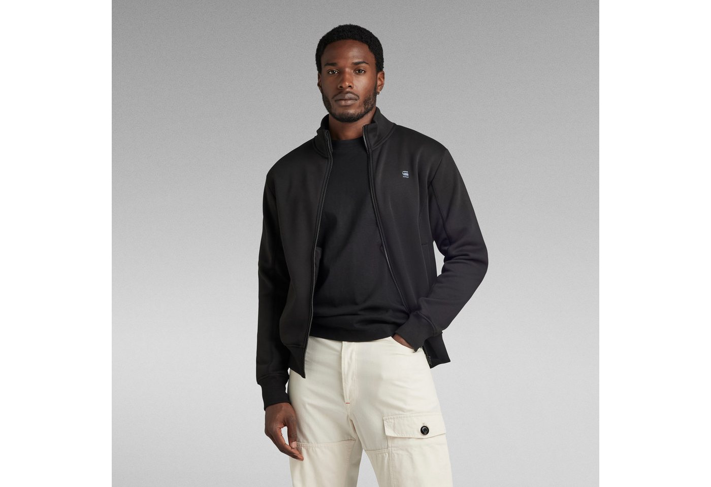 G-STAR Sweatjacke mit Logostickerei auf der Brust von G-STAR