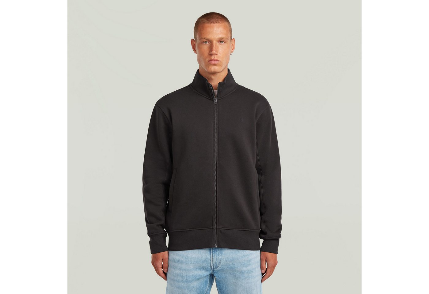 G-STAR Sweatjacke mit Logostickerei auf der Brust von G-STAR