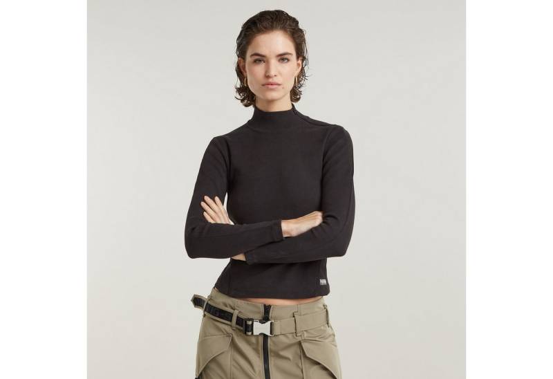 G-STAR T-Shirt Asymmetric Zip Cropped Slim Mock von G-STAR