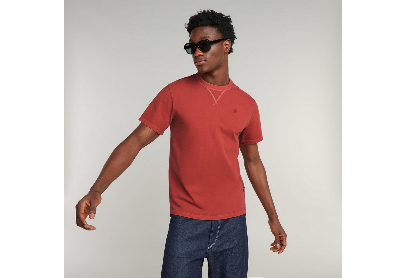 G-STAR T-Shirt Nifous Rundhals, mit Rippeinsatz von G-STAR