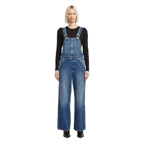 G-STAR Women's Straight Leg Dungaree Jumpsuit, Mehrfarben (Faded sakarya D24398-E107-H452), S von G-Star Raw