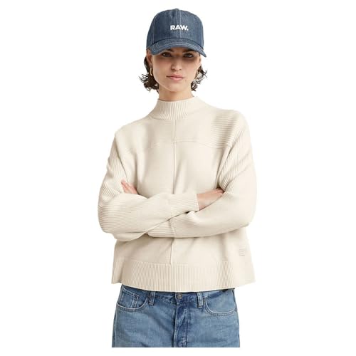 G-Star Damen Boxy Mock Pullover, Mehrfarben (Chalk Htr D25218-D771-128), M von G-STAR RAW