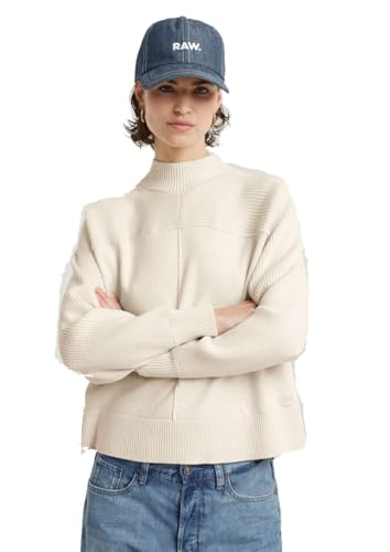 G-Star Damen Boxy Mock Pullover, Mehrfarben (Chalk Htr D25218-D771-128), XS von G-STAR