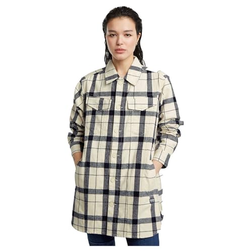 G-Star Damen Boyfriend Overshirt, Mehrfarben (milk remy check D25222-D716-G790), M von G-STAR