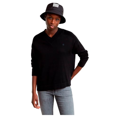 G-Star Damen Core Loose V-Neck Knitted Pullover, Schwarz (dk Black D25225-D847-6484), XL von G-Star RAW