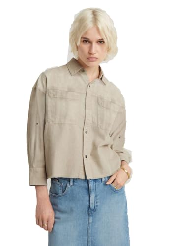 G-Star RAW Women's Shirts Cut Off Shirt wmn, Beige (Brick gd D24593-D454-G914), S von G-STAR