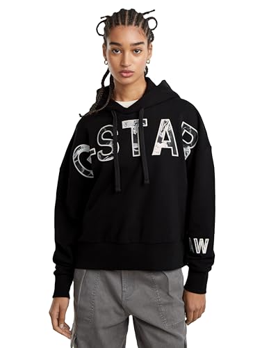 G-Star Damen Embro Print Oversized Hoodie, Schwarz (dk Black D25046-D589-6484), L von G-Star RAW