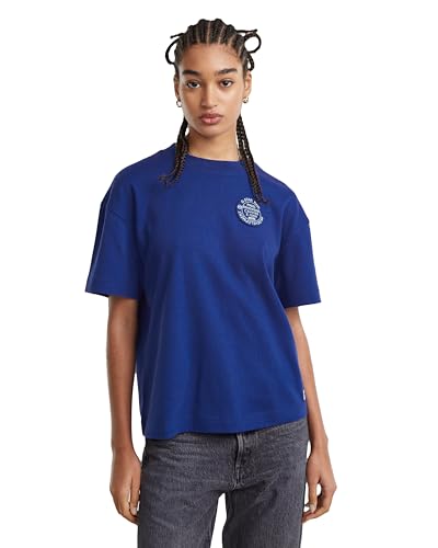 G-Star Damen G-Badge Loose Top, Blau (Racing Blue D25057-C812-888), L von G-STAR RAW