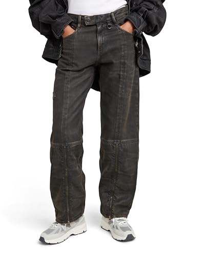 G-Star Damen Judee Biker Low Waist Loose Jeans, Braun (Worn in Ignition Destroyed D25287-D490-G795), 28W / 30L von G-STAR