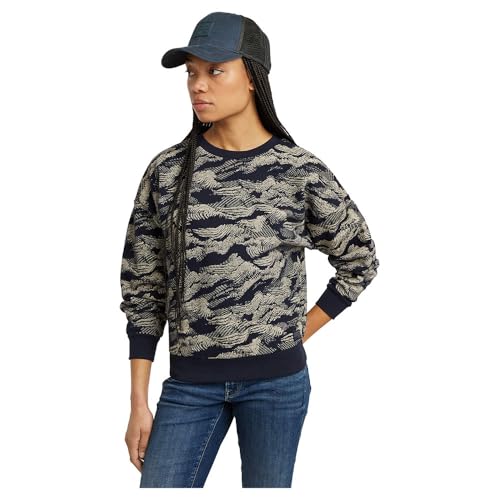 G-Star Damen Lace AOP Loose Sweatshirt, Mehrfarben (Osaka Blue lace Wave D25169-D865-G984), S von G-Star RAW