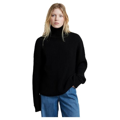 G-Star Damen Loose Turtle Knitted Pullover, Schwarz (dk Black D25753-D496-6484), XXS von G-STAR